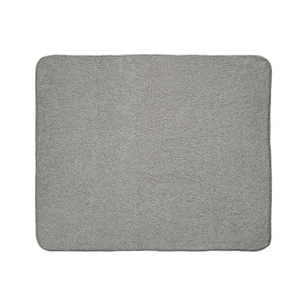 Sunset Meadow Sherpa Blanket — Cozy Fleece Throw with Nature Silhouette
