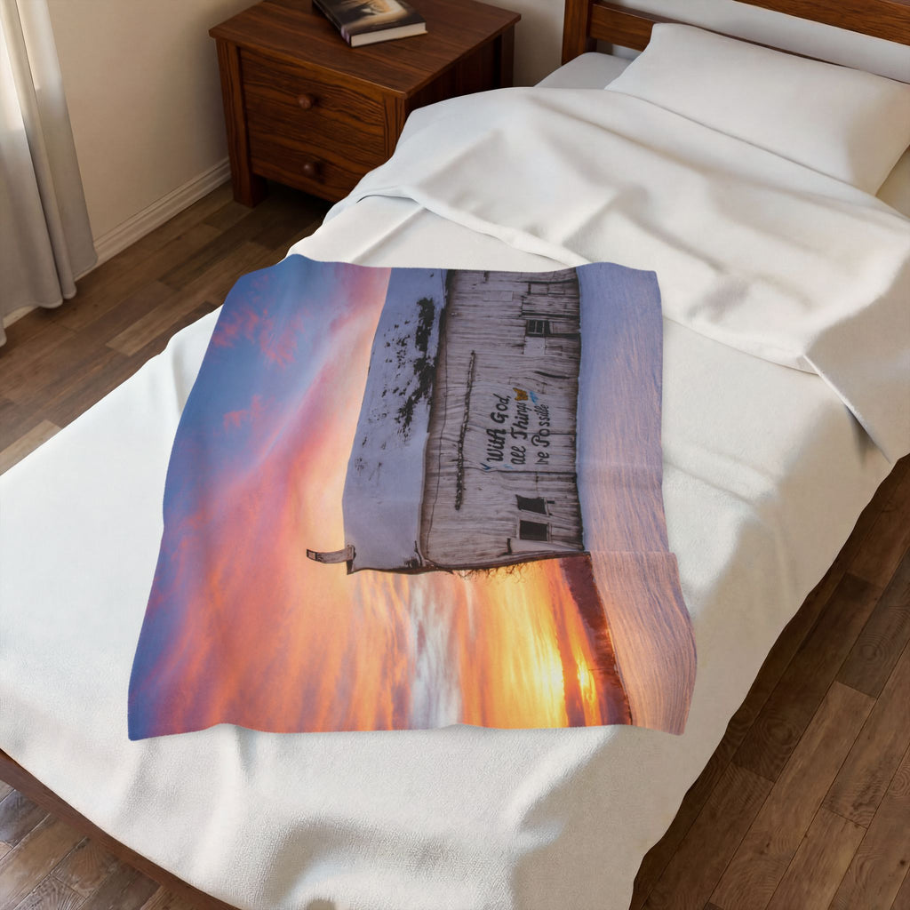 Sunset Barn Velveteen Plush Blanket — "You Are Loved" Cozy Throw