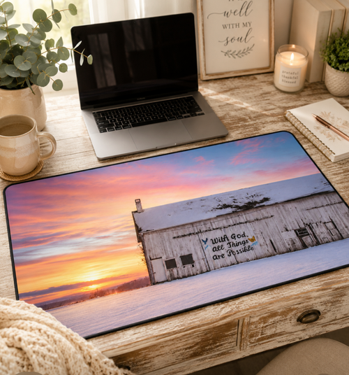 "With God, all things are possible" Inspirational Desk Pad