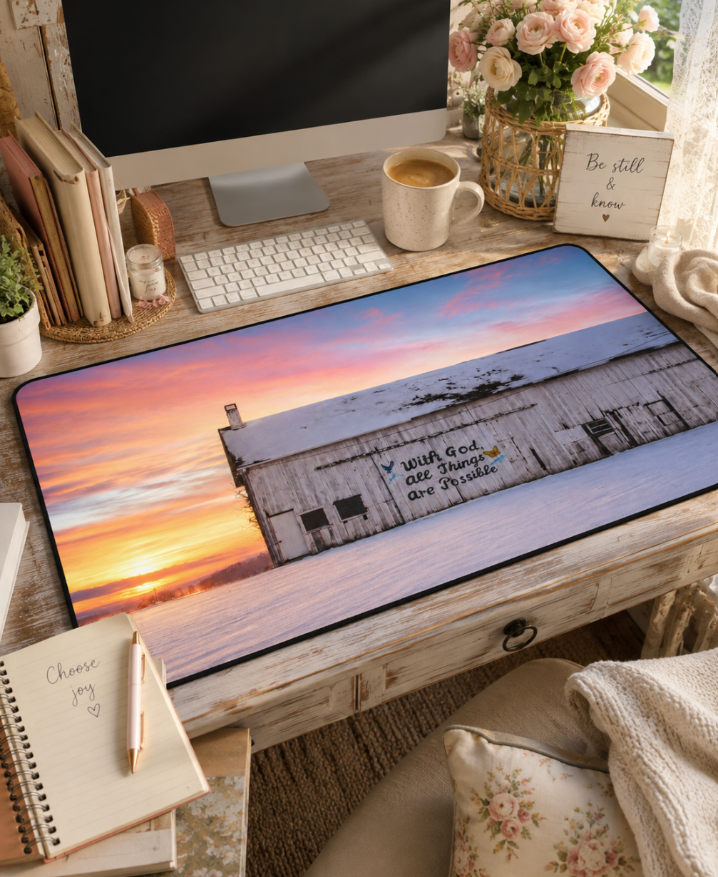 "With God, all things are possible" Inspirational Desk Pad