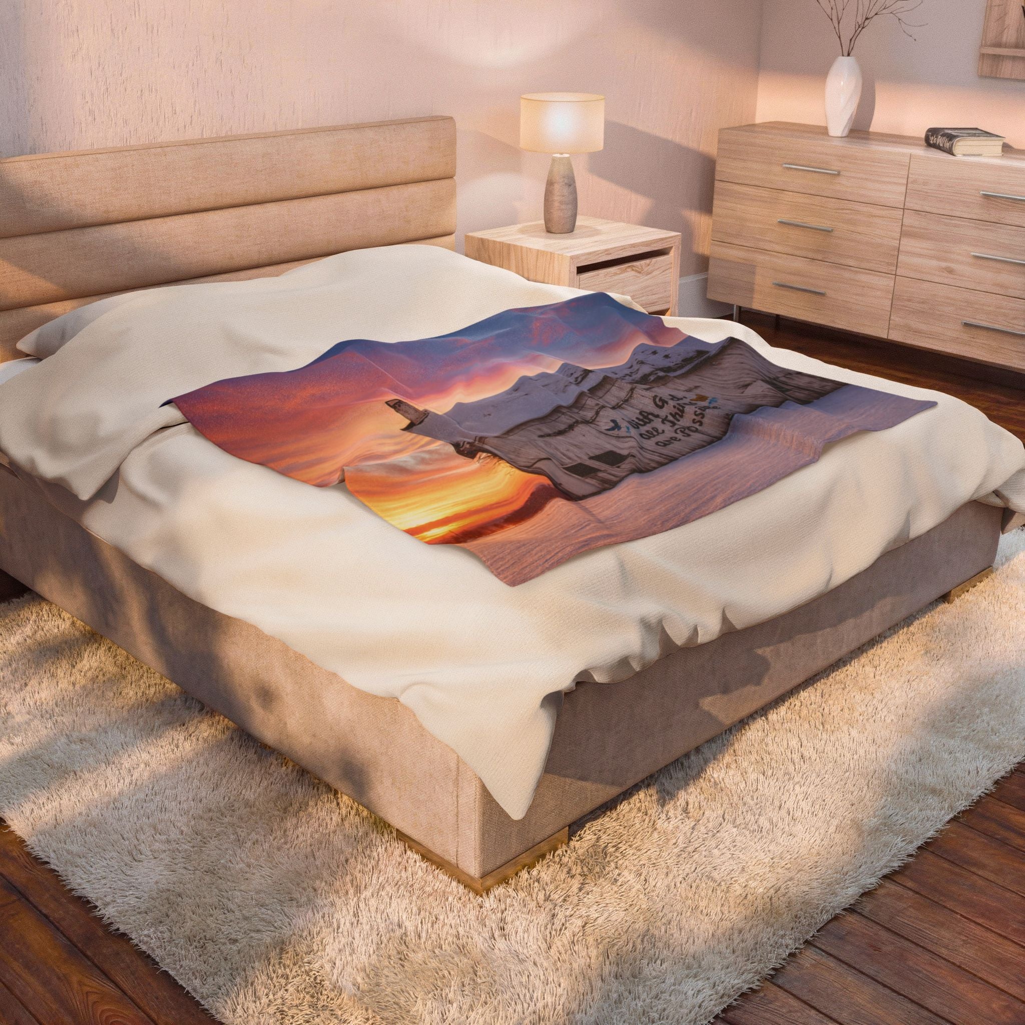 Sunset Barn Velveteen Plush Blanket — "You Are Loved" Cozy Throw