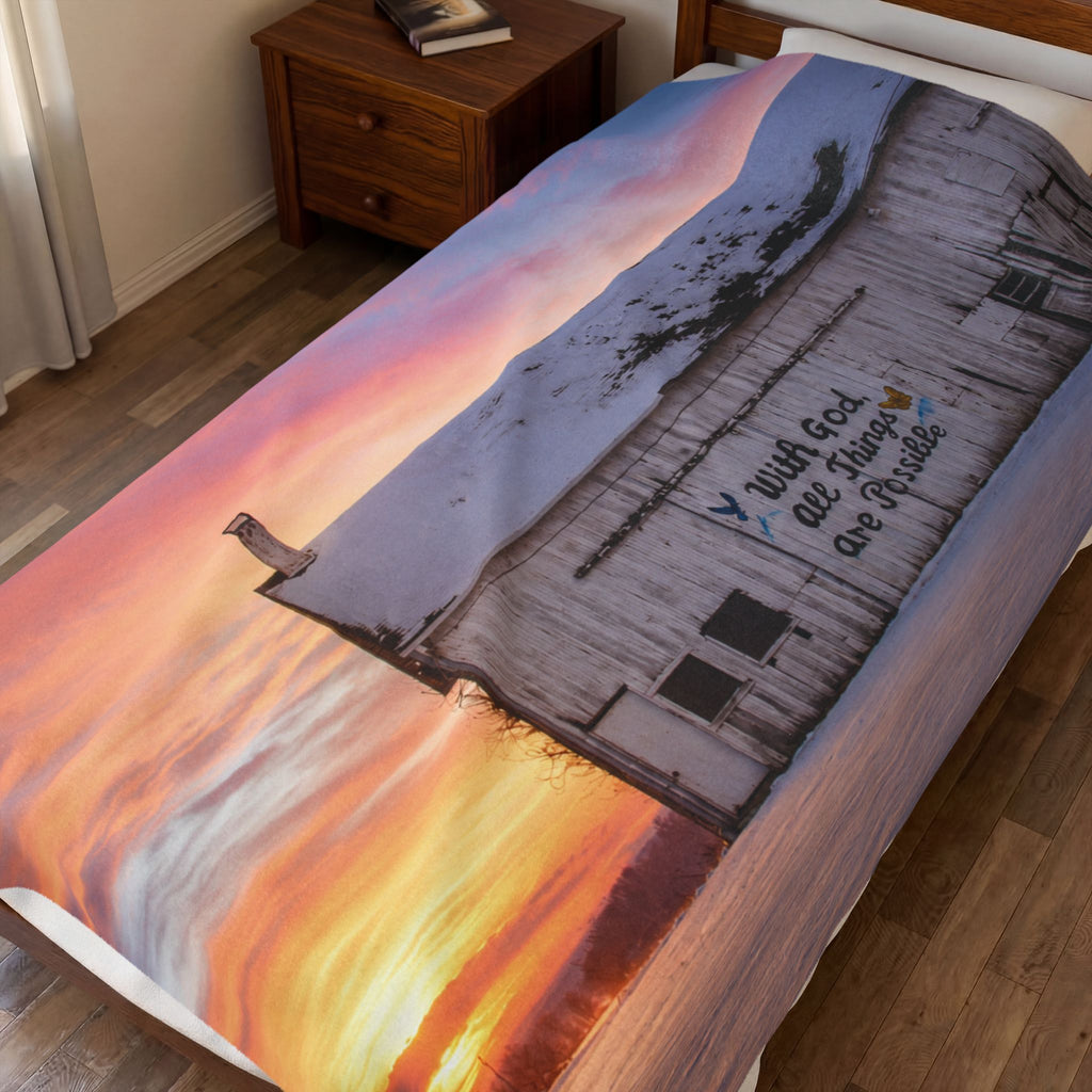 Sunset Barn Velveteen Plush Blanket — "You Are Loved" Cozy Throw