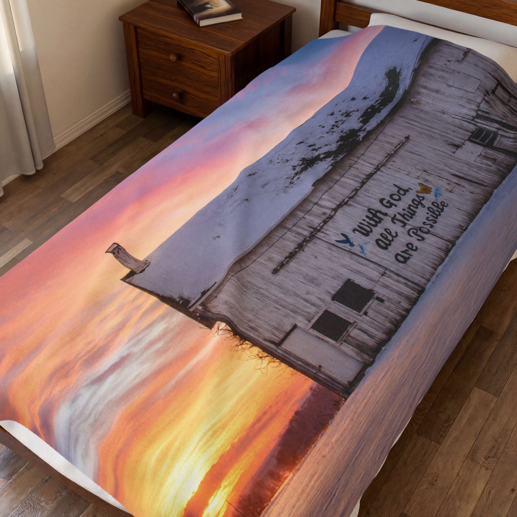 Sunset Barn Velveteen Plush Blanket — "You Are Loved" Cozy Throw