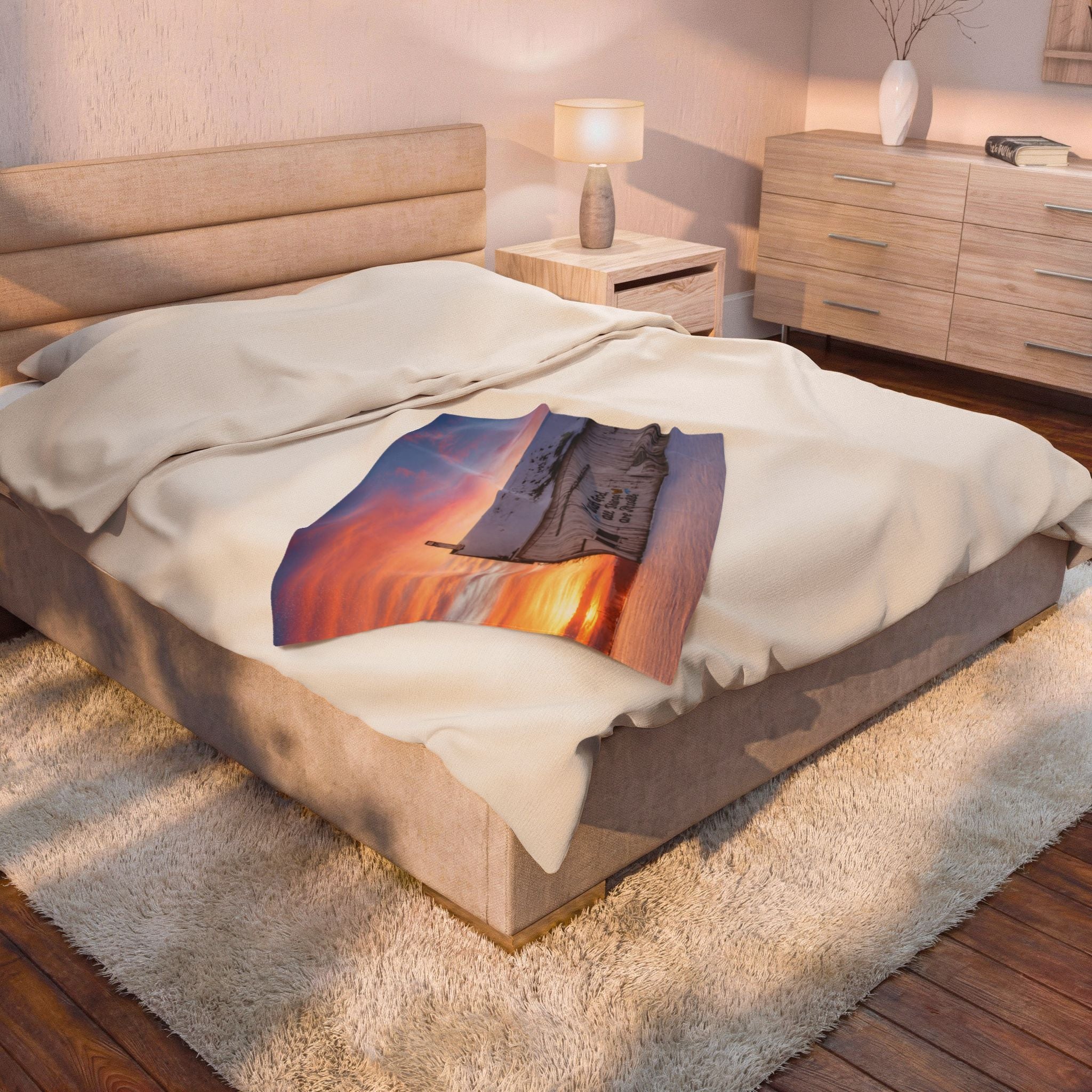Sunset Barn Velveteen Plush Blanket — "You Are Loved" Cozy Throw